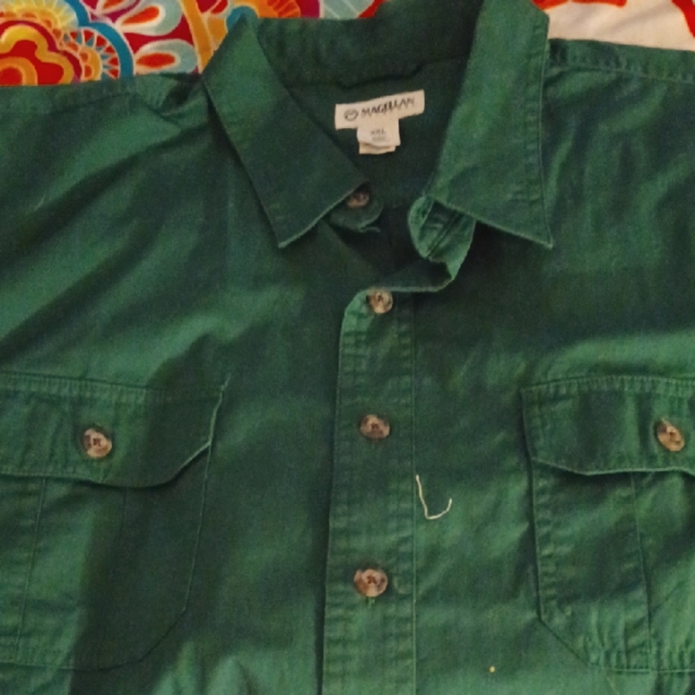 Mens MAGELLAN OUTDOORS Button Down Short Sleeve Shirt Sz 2XL